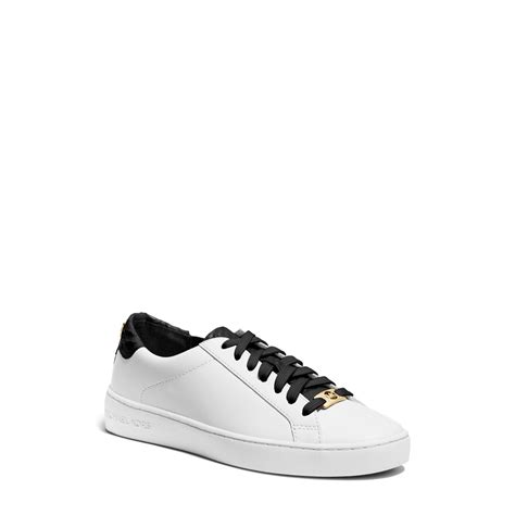 michael kors irving leather sneaker|Irving Leather and Logo Sneaker .